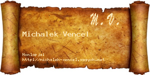 Michalek Vencel névjegykártya